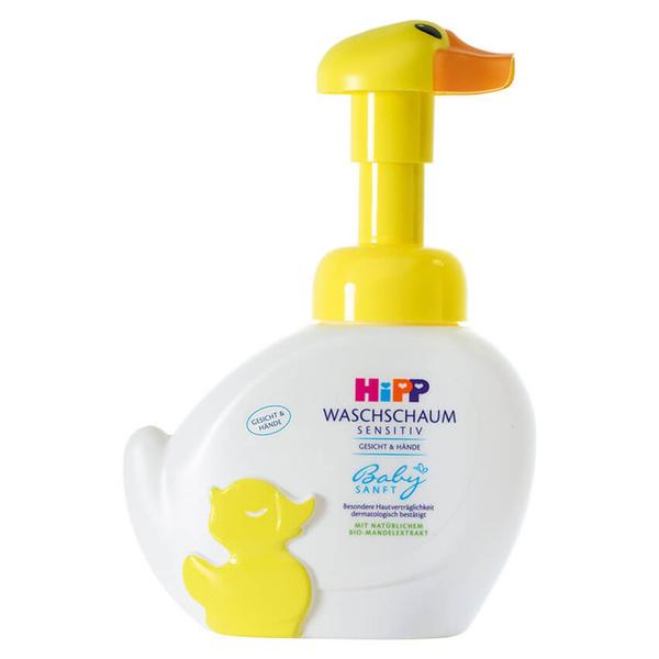 HiPP baby soft sensitive wash foam duck for face and hands skin friendly gently cleanses skin
