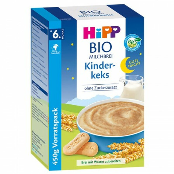 HiPP Organic Good Night Children's Biscuit Milk Porridge Cereal wholegrain easy to digest milk free no added sugar