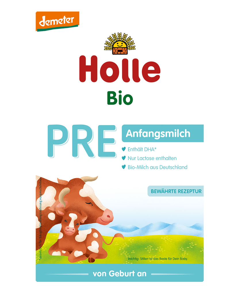 Holle Organic Cow Milk Baby Infant Formula Stage Pre