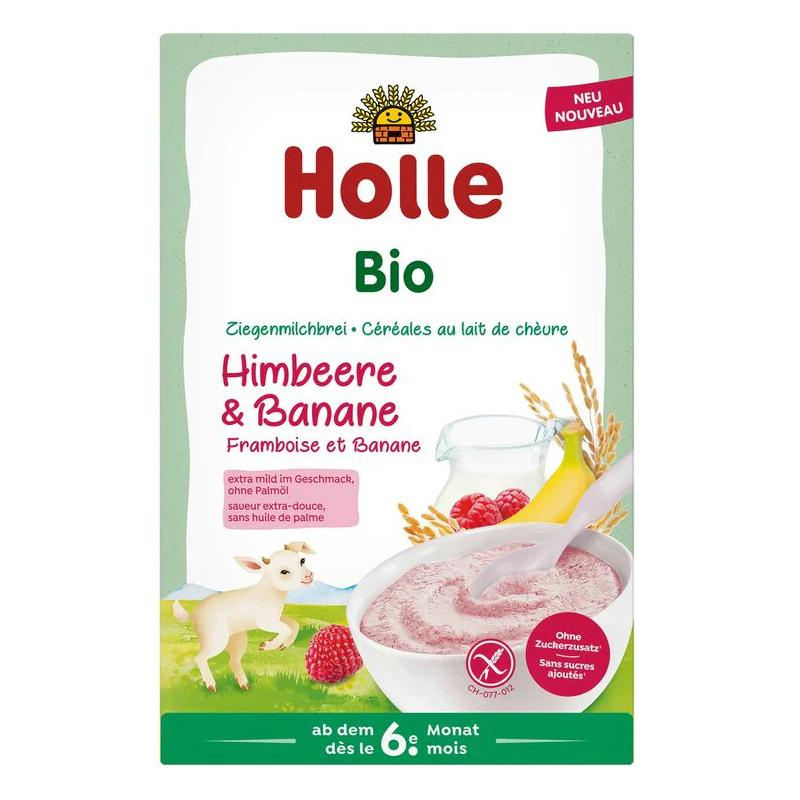 Holle Organic Goat Milk Porridge with Raspberry & Banana 6 Months + Baby Food