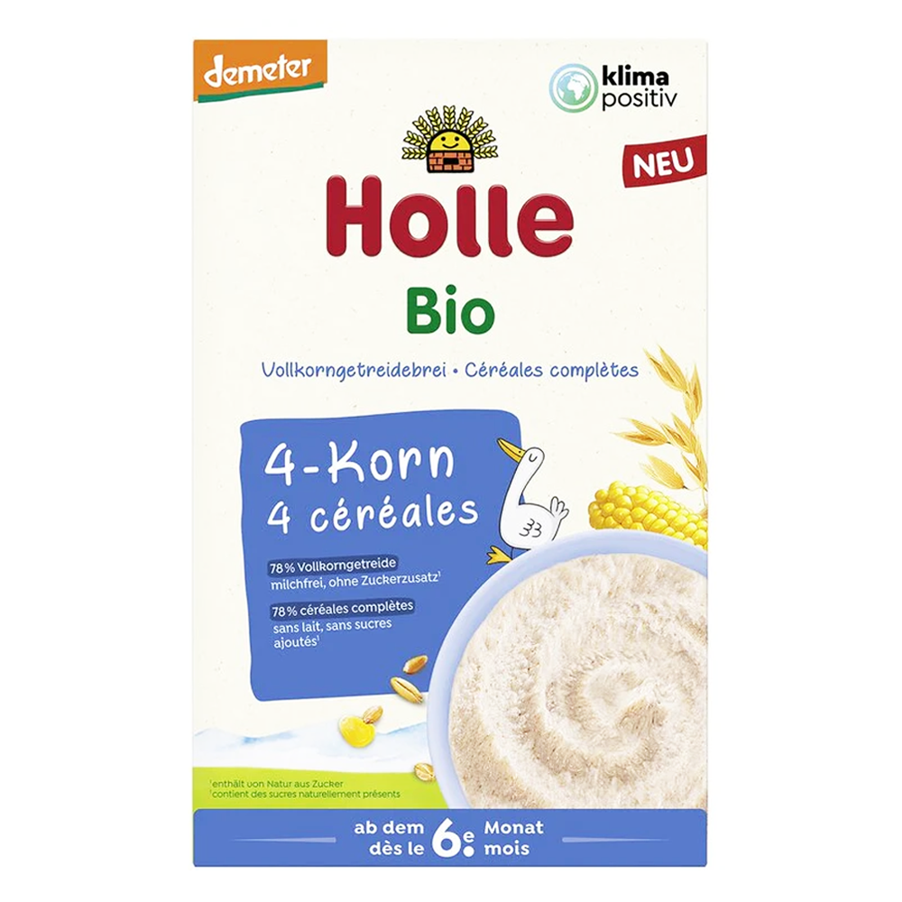 Holle Organic Wholegrain Cereal 4-Grain Porridge 6 Months Onwards Baby Food