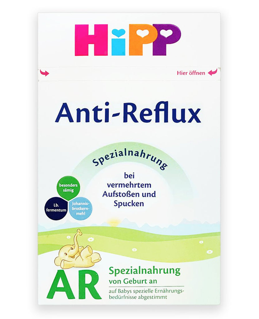 HiPP Anti Reflux Special Nutrition Combiotik Infant Milk Formula omega 3 6 important nutrients help gag reflex esophagus dietary treatment regurgitation thickened formula stays down contains fish oil easy to digest gluten free