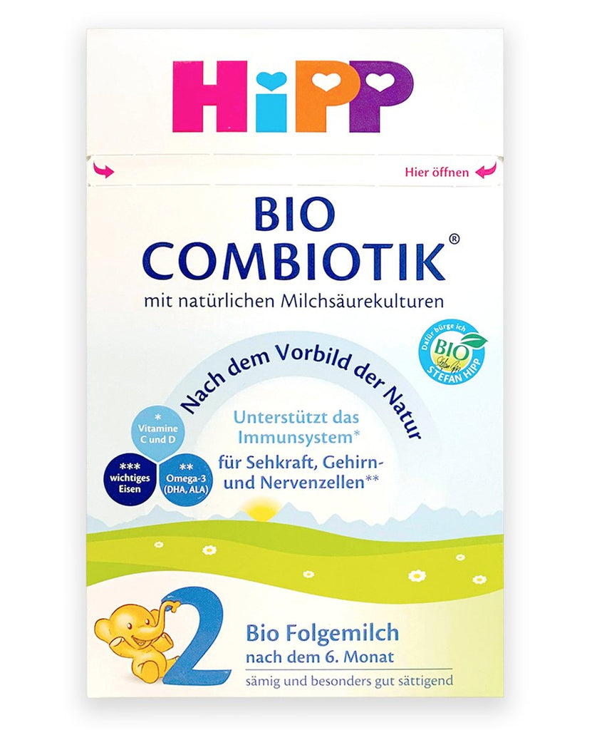 HiPP German Stage 2 Combiotik Infant European Milk Formula Organic Skim Milk no maltodextrin contains prebiotics probiotics gluten gmo free