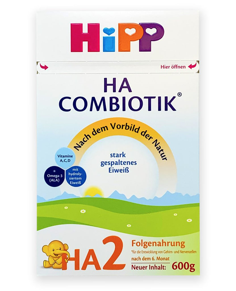 HiPP HA Stage 2 Combiotik Organic Infant Milk Formula Prebiotics Probiotics DHA ARA essential vitamins nutrients hypoallergenic gmo free