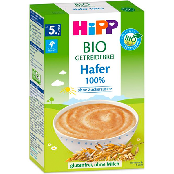 HiPP Organic Hafer Oats Milk Porridge Cereal wholegrain easy to digest milk free no added sugar