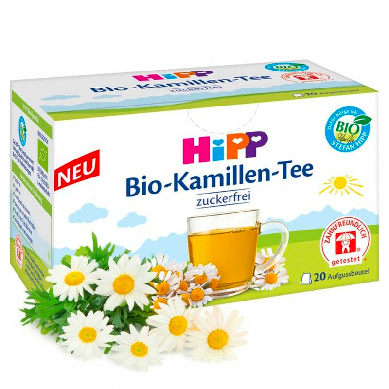 HiPP Baby Organic Chamomile Tea Sugar-Free Gluten-Free Tastes good warm and cold Without added dairy products Without add flavors