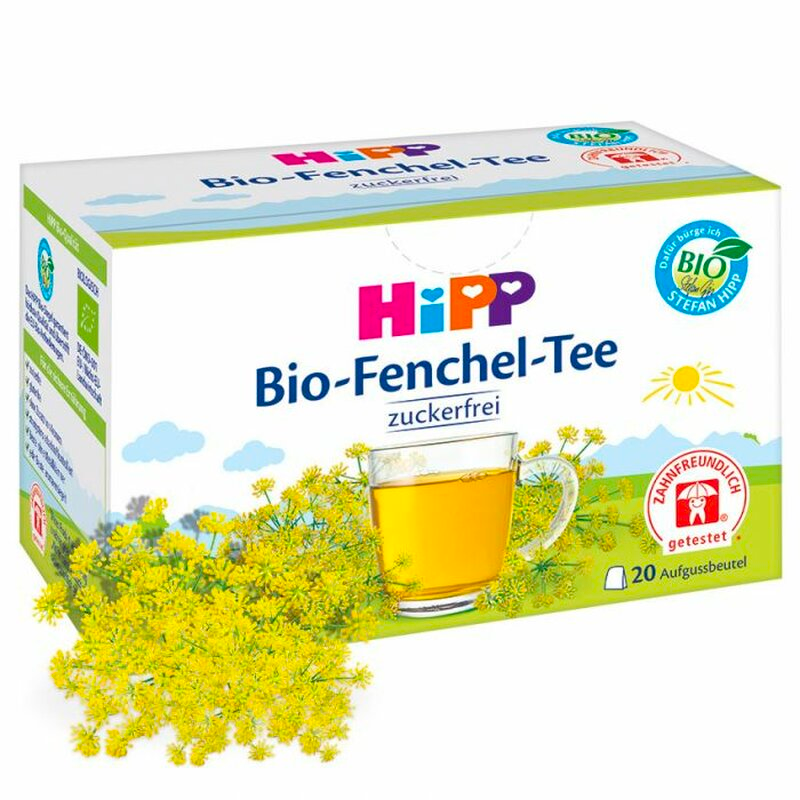 HiPP Baby Organic Fennel Tea Sugar-Free Gluten-Free Tastes good warm and cold Without added dairy products Without add flavors
