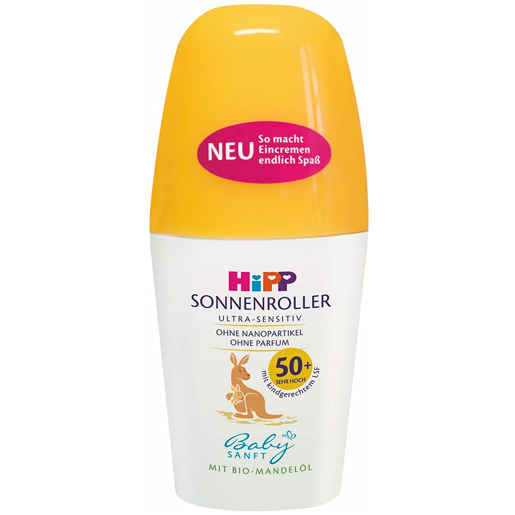 HiPP Baby Sunscreen Soft Sun Roller SPF 50+ Child-Friendly Sun Protection - Waterproof - Without octocrylene, nanoparticles and perfume - free from anything that does not like sensitive skin - Easy to spread, does not stick and leaves no white film
