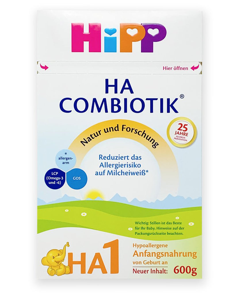 HiPP HA Stage 1 Combiotik Organic Infant Milk Formula Prebiotics Probiotics DHA ARA essential vitamins nutrients hypoallergenic gmo free