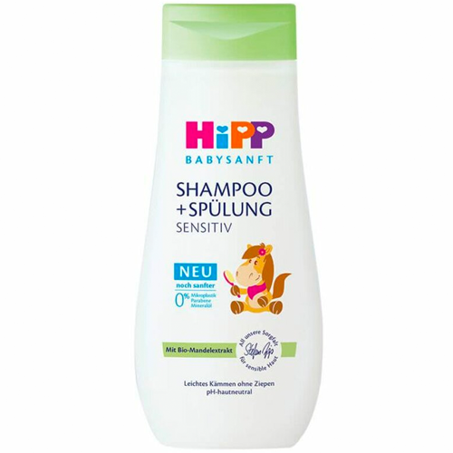 HiPP 2-in-1 Shampoo and Conditioner For Sensitive Skin pH skin neutral  free from allergenic fragrances essential oils dyes preservatives soap free free from peg emulsifiers parabens