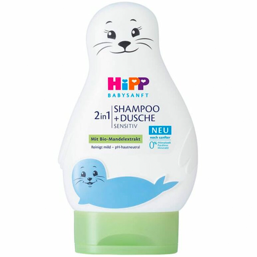 Organic Shampoo and Shower Sensitive For Skin and Hair HiPP baby soft sensitive shampoo and wash is hypoallergenic and specially developed for the sensitive skin