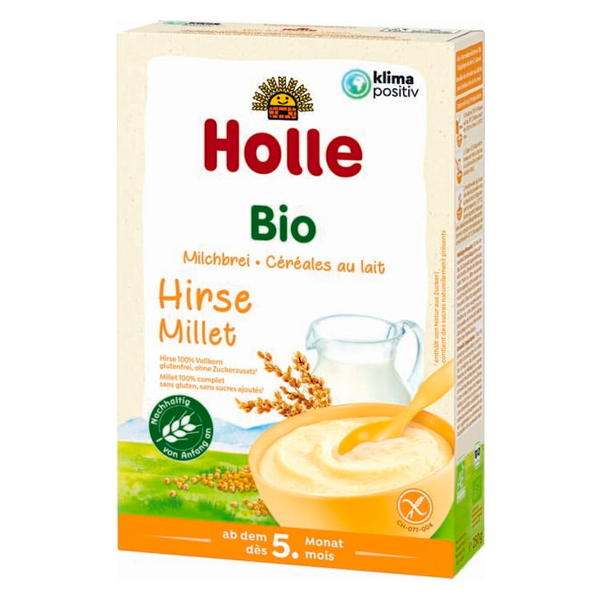 Holle Organic Milk Cereal with Millet Gluten free - Easy preparation -  No added sugar