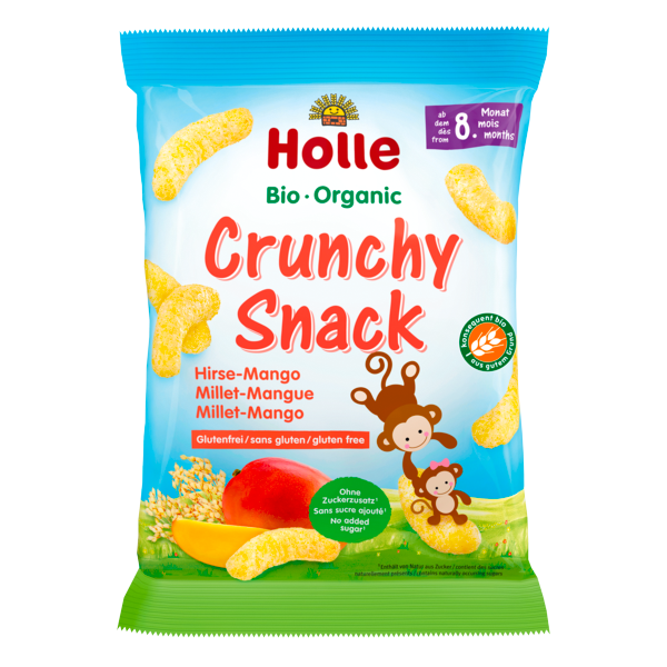 Holle Organic Crunchy Snack Millet Mango Gluten Free Cereal Snack ideal meal baby fluffy puffs