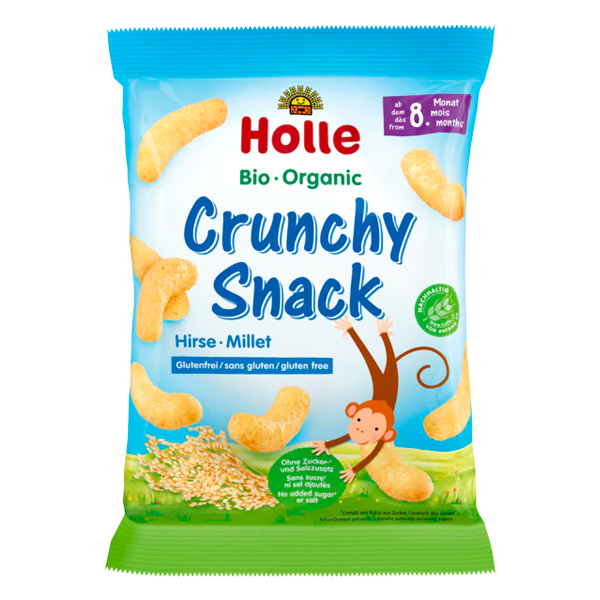 Holle Organic Crunchy Snack Millet Gluten Free Cereal Snack ideal meal baby fluffy puffs