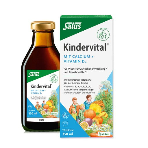 Salus Kindervital with Calcium + Vitamin D3 For growth and bone development of your child Vitamins and minerals healthy growth bone development