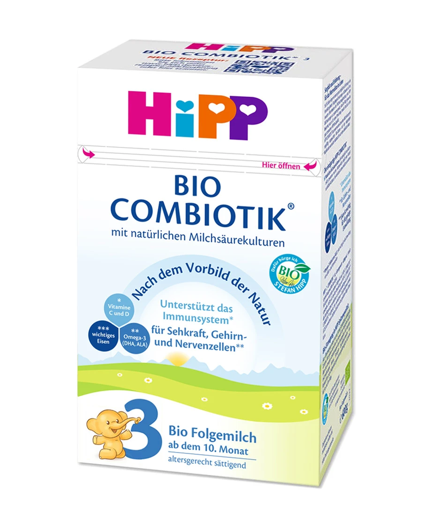 HiPP German Stage 3 Combiotik Infant European Milk Formula Organic Skim Milk no maltodextrin contains prebiotics probiotics gluten gmo free